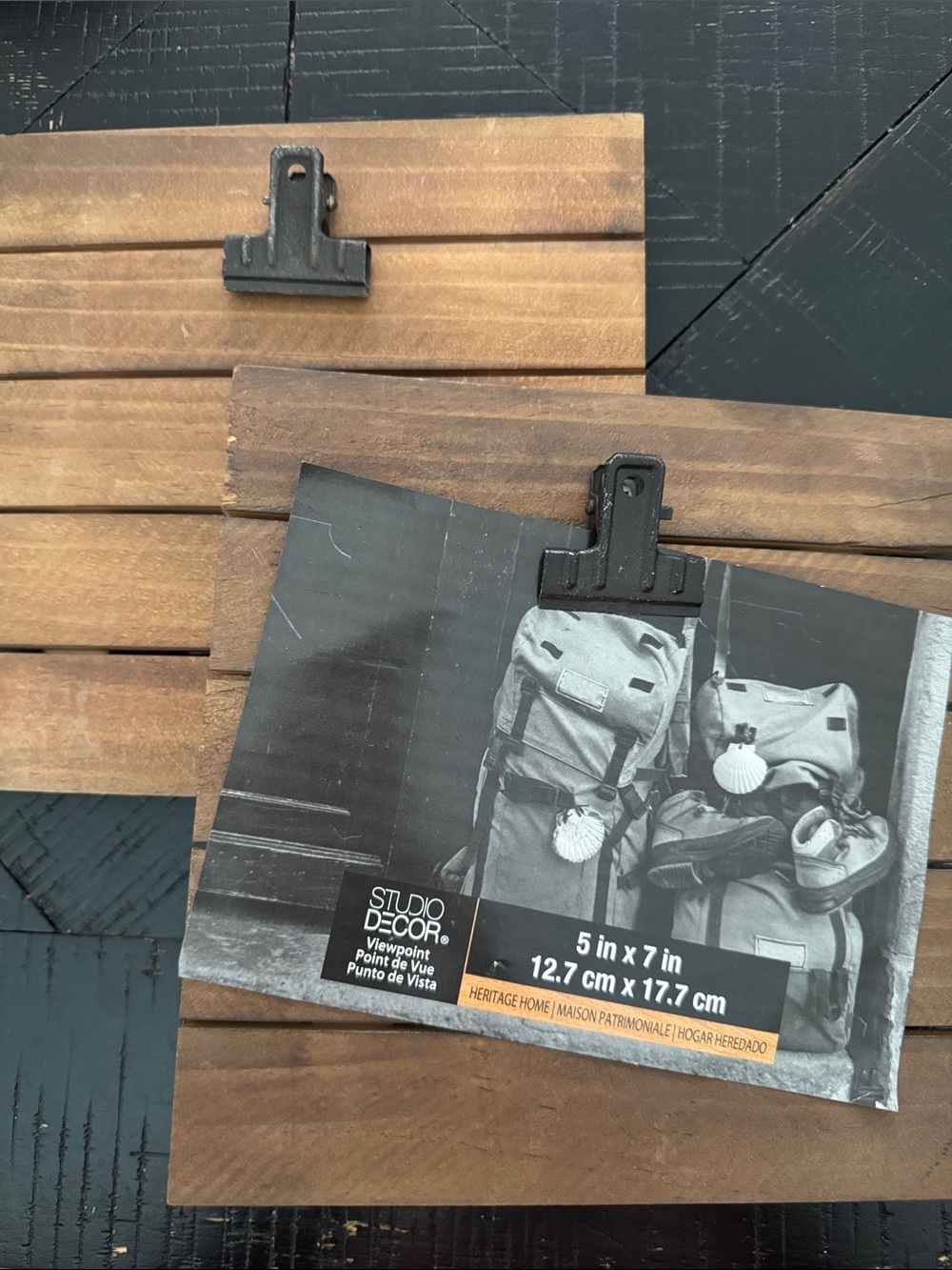 Wooden Clip Photo Display Boards - Brown